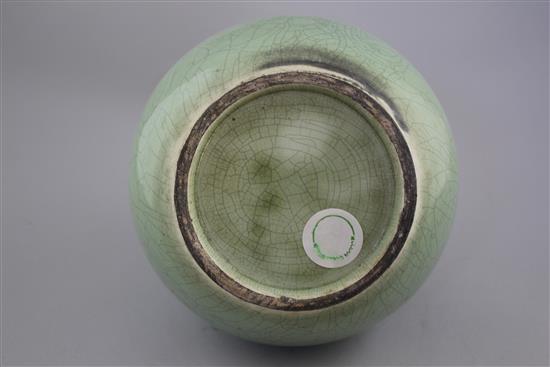 A Chinese mint green crackle glazed bottle vase, 19th / 20th century, 25cm